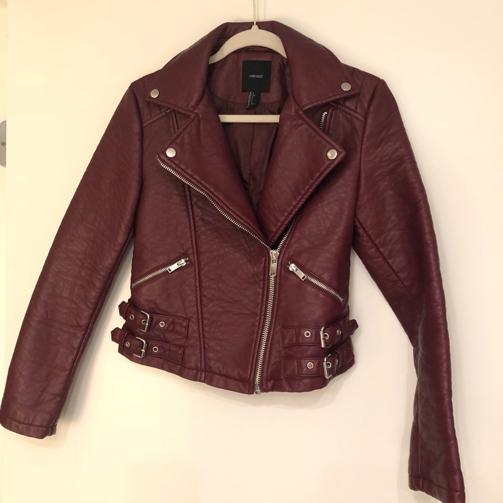 Thick faux leather jacket